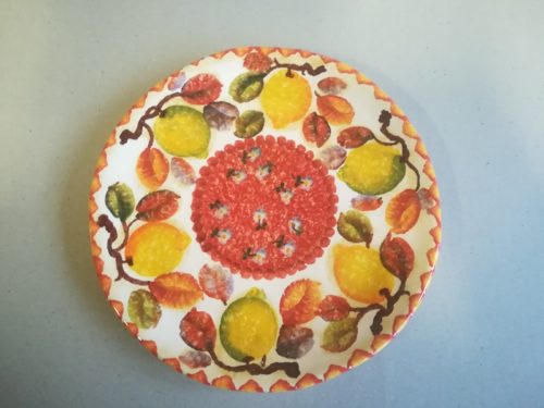 Piatto Frutta Fruit Plate dec " Frutta Circolare"