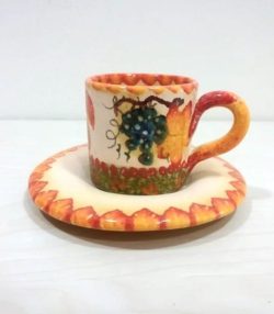 Espresso cup with saucer, tazza caffè con piattino