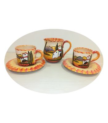 Set Colazione 3 Pcs -( Breakfast set) " Paesaggio Toscano"