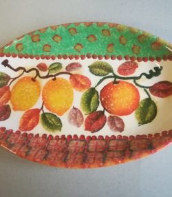 Vassoio ovale alto cm 42×28, "Frutta a Fasce” Deep Oval Platter cm 42×28, "Frutta a Fasce”