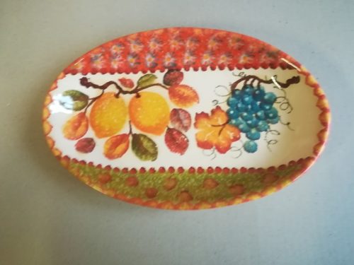 Vassoio ovale alto cm 42×28, "Frutta a Fasce” Deep Oval Platter cm 42×28, "Frutta a Fasce”