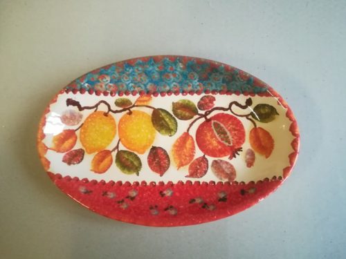 Vassoio Ovale cm 29×19, Oval Tray ” Frutta a Fasce”