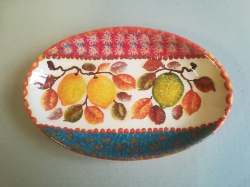 Vassoio Ovale cm 29×19, Oval Tray ” Frutta a Fasce”