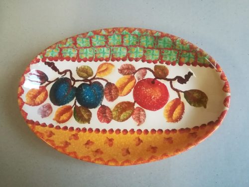 Vassoio ovale alto cm 42×28, "Frutta a Fasce” Deep Oval Platter cm 42×28, "Frutta a Fasce”
