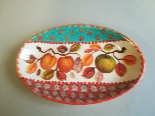 Vassoio ovale alto cm 42×28, "Frutta a Fasce” Deep Oval Platter cm 42×28, "Frutta a Fasce”