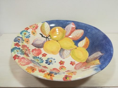 Insalatiera cm 35 decoro "Limoni"  Bowl cm 35 decoration "Lemons" 