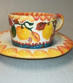 azza The con piattino , dec " Frutta a Fasce" Tea cup with saucer "Frutta a Fasce"