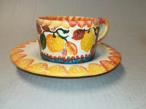 azza The con piattino , dec " Frutta a Fasce" Tea cup with saucer "Frutta a Fasce"