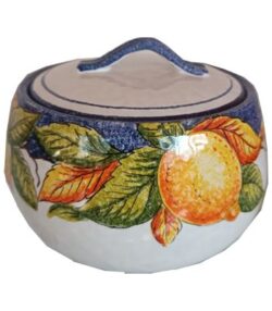 Biscottiera " Limoni fondo Blu " - Biscuit Jar "Lemons with Blue Background"