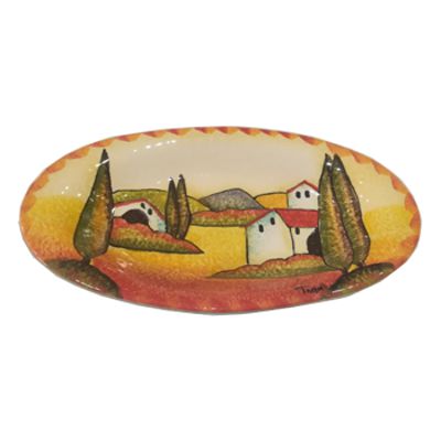 Vassoio Ovale ( Oval Tray ) cm 29x15 - " Paesaggio Toscano"